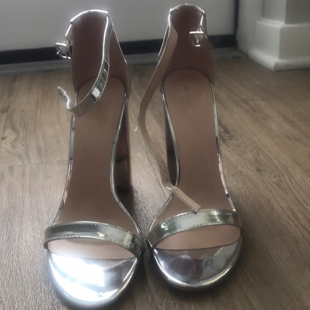 Silver 10cm high heels size size 38